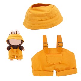 6.69 Inch Doll Clothes Set, Cute Doll Outfit Including Yellow Overalls & Hat Kawaii Dressing Accessories for Collectors Fashion Lovers