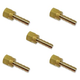 EDGE INDUSTRIAL 1/4" Hose ID to 1/4" 45° SAE/37° JIC Dual SEAT Female Flare Brass Swivel Connector Fuel/AIR/Water/Oil/Gas/WOG (Qty 05)