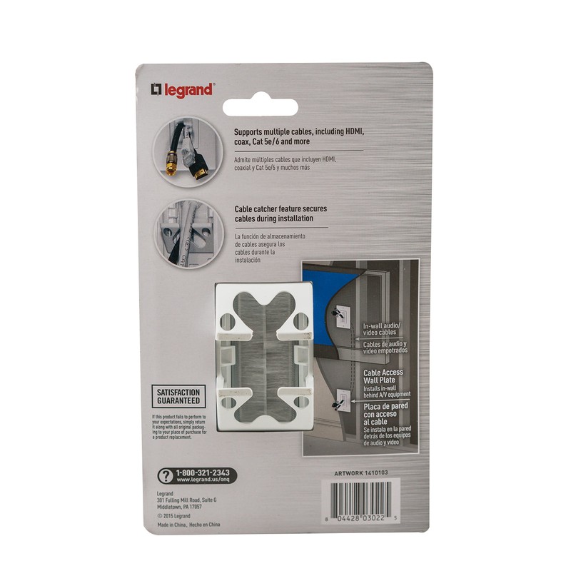 Legrand - OnQ Cable Access Wall Plate, Recessed Wall Plate