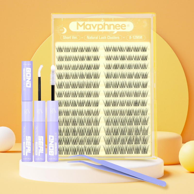 Natural Lash Clusters Kit 8-12MM Short Cluster Eyelash Extensions Kit