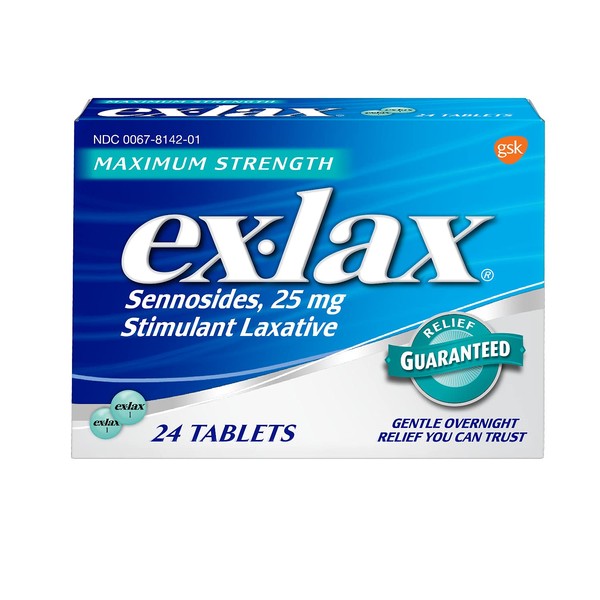 Ex-Lax Maximum Strength Stimulant Laxative 24 ct (Pack of 6)