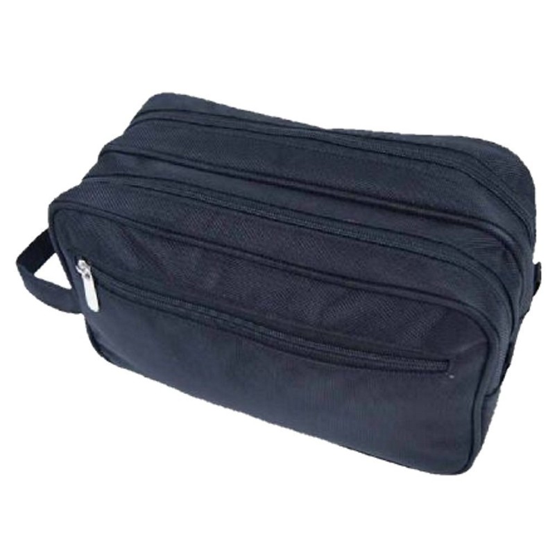 Men's Genuine Travel Overnight WASH Gym Toiletry Bag (Black)