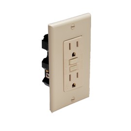 Marinco 1591-FI Marine Electrical Duplex GFCI Receptacle (15-Amp Straight Blade, 125-Volt, Female, Ivory)