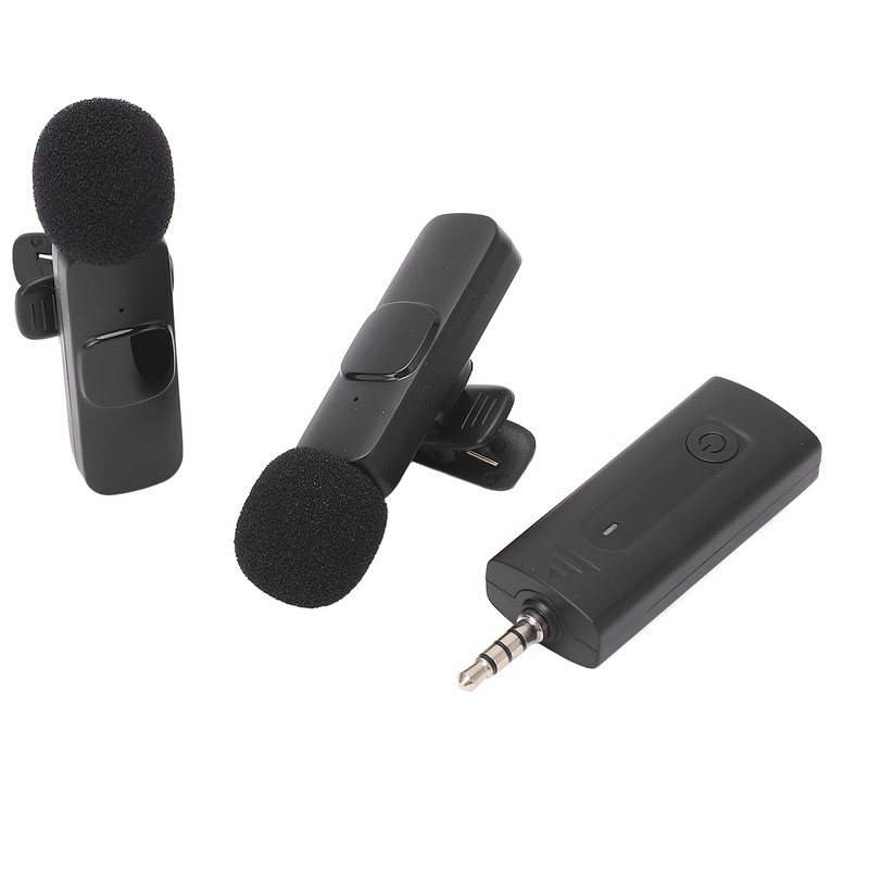 Wireless Lavalier Microphone Portable Noise Cancelling Professional Lapel Mic for