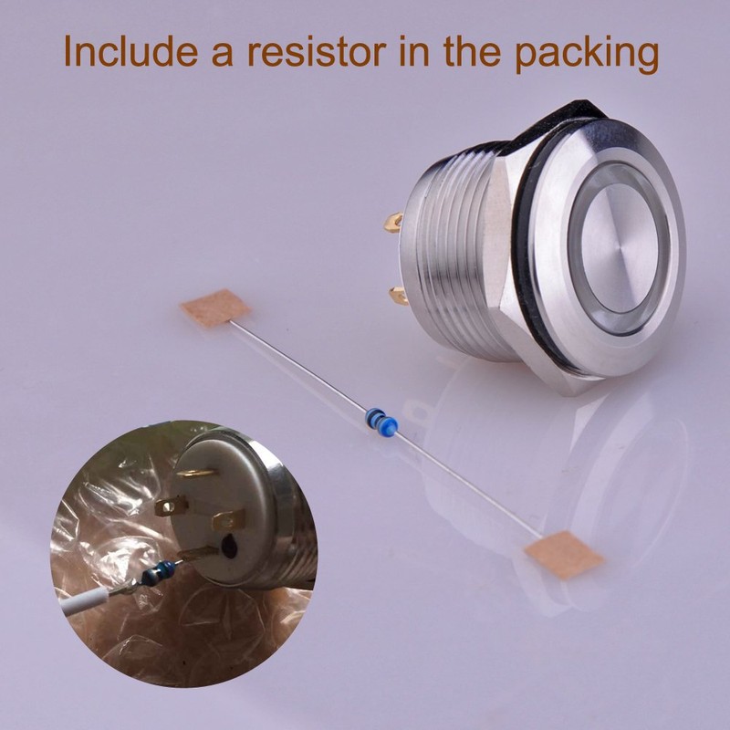 Ulincos® Momentary Push Button Switch U19D1 1NO SPST Silver Stainless