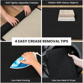 IOHOUZE Washable Area Rug 3'x5' Rubber Backing Boho Rugs for Entryway Rugs Indoor Outdoor Doormat Throw Rug Floor Carpet for Entrance Kitchen Living Room, Black