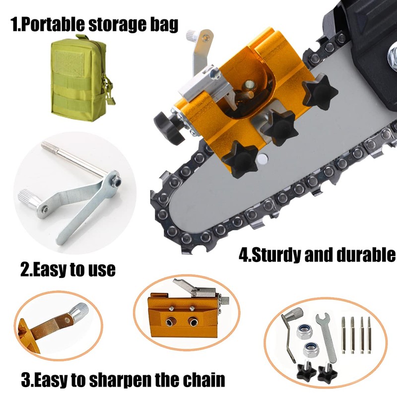 Chainsaw Chain Sharpening Jig, Electric Chainsaw Sharpening Jig Portable Crank