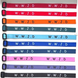 WWJD Jesus Religious WWJD bracelets (10/Pack) Bracelets Fundraiser Wristbands. New