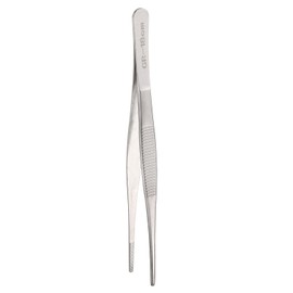 HARFINGTON Stainless Steel Tweezers 7.1 Inch Precision Tweezers with Straight Serrated Tip Multi-Purpose Kitchen Tongs for Cooking Gardening Repairing Craft, Silver