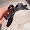 MUJU Satin Bow Hair Clip, Black, Elegant Design (2pack/Shiny Handle)