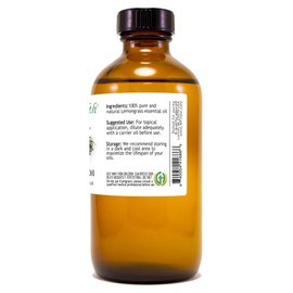GreenHealth Lemongrass - 8 fl oz (237 ml) Glass Bottle with Cap - 100% Pure Essential Oil