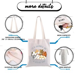 CMNIM Guinea Pig Lover Gifts Guinea Pig Tote Bag It's Guinea Be a Good Day Guinea Pig Lover Accessories for Cavy Mom Gift (Guinea Pig Tote Bag)