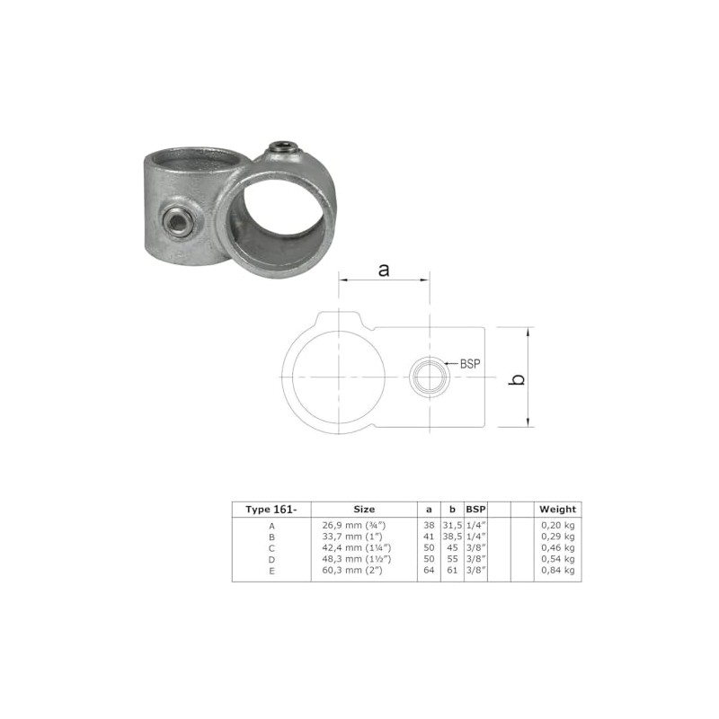 WITTKOWARE Pipe connector made of galvanised malleable cast iron, for