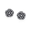 Retro Vintage Style Floral Garden Party Flower Black Rose Stud