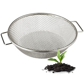 Wenses Round Soil Sifter for 5-Gallon Bucket (1/8-inch Mesh), Stainless Steel Garden Sieve with Handles