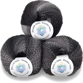 Double Helix by Living Dreams Yarn. Soft, Colorful 2-ply Wool Yarn for Crochet, Knitting, Weaving. Self-Striping Sport Weight Yarn, 3 Pack, 150g, Color Hoity Toity