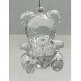 Lot of 4: NEW Vintage Acrylic CLEAR mini Baby Bear Ornament baby shower favor