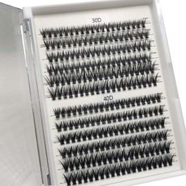 False Eyelashes 240pcs Mixed Tray 30&40D C Curl, Stunning & Natural Ultra-Lightweight & Comfortable, 0.07mm Black, Easy Self-Application, Lasts 5-7 Days