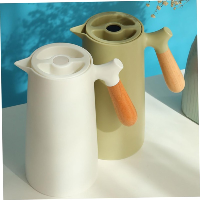 Ciieeo Small Insulated Pot 1l Thermal Kettle Wood Handle for