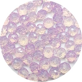 XIENBAOFU 100PCS Glass Beads for Jewelry Making 8mm Crystal Beads for Bracelets Making Necklaces(Purple-100PCS)