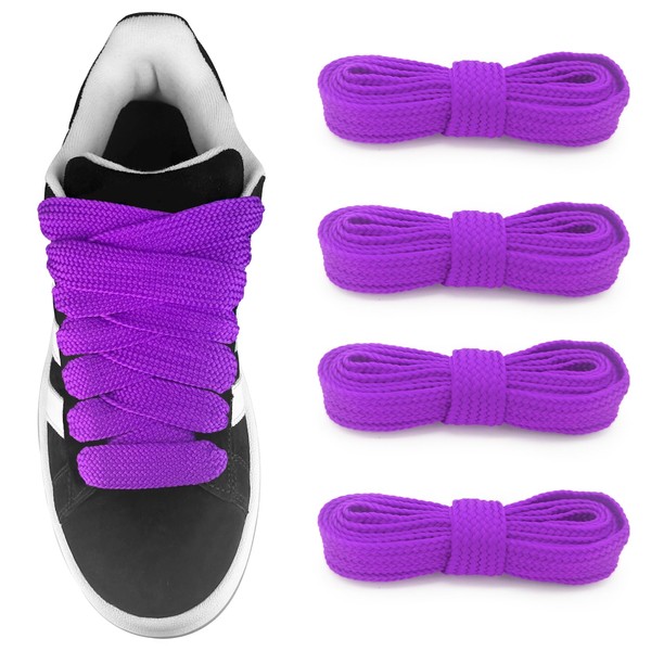 UamGlsob 2 Pairs 3/4''(2cm) Fat Flat Shoe Laces, 39''-63'' Length