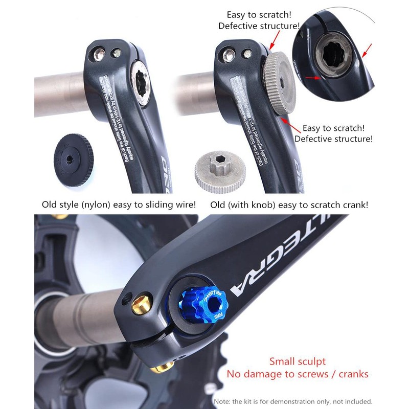 CYCEARTH Crank Adjusting Cap + Tool Bike Bicycle M20 Crankset