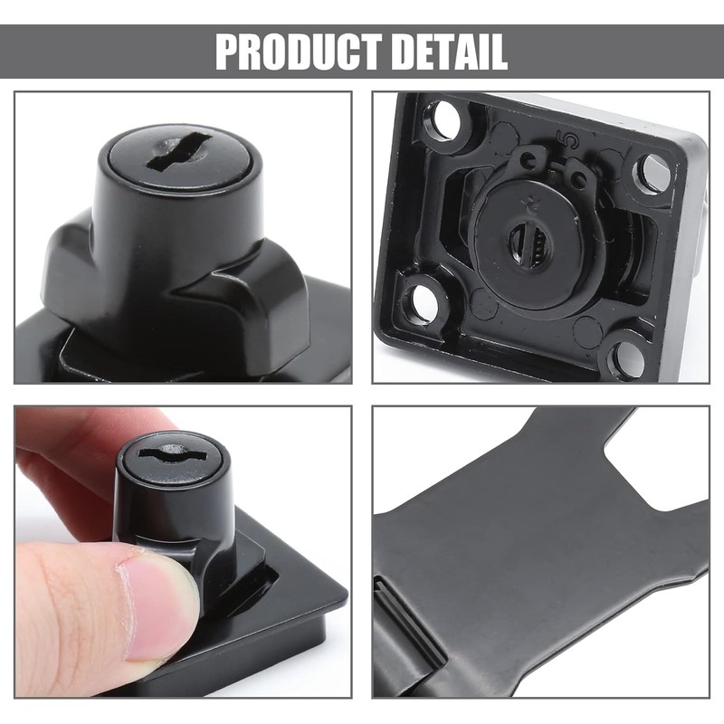 Keyed Hasp Latch Lock, 1 Pack Twist Knob Keyed Locking