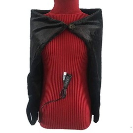 CEBuy USB Electric Blanket, Heated Shawl Throws 5V/2A-3 Heating Levels & 3 Hours Auto Off Scarf Neck Shoulder Blanket (Black)