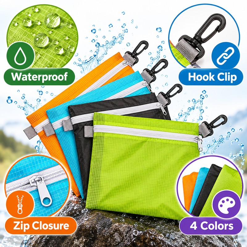 Waterproof Swimming Bag Pouch with Hook – Portable Travel Organizer