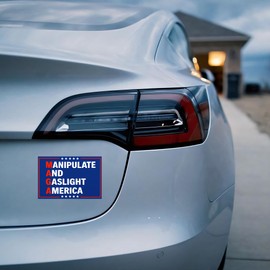 Anti Trump Stickers, MAGA: Manipulate and Gaslight America Stickers for Bumper, Laptop, Luggage, Wall, and Window, 5.9"x3.9", Funny Political Protest Sticker Gifts for Anti-Republicans