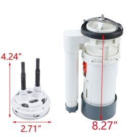 T Tulead Toilet Fill Valve, Dual Flush Valve, Push Button, Toilet Tank Parts Replacement, Converter Kit, for 10"-12" Toilet Tank, for Fill Valve 0.8" Thread, for Drain Hole Dia, 2.56"