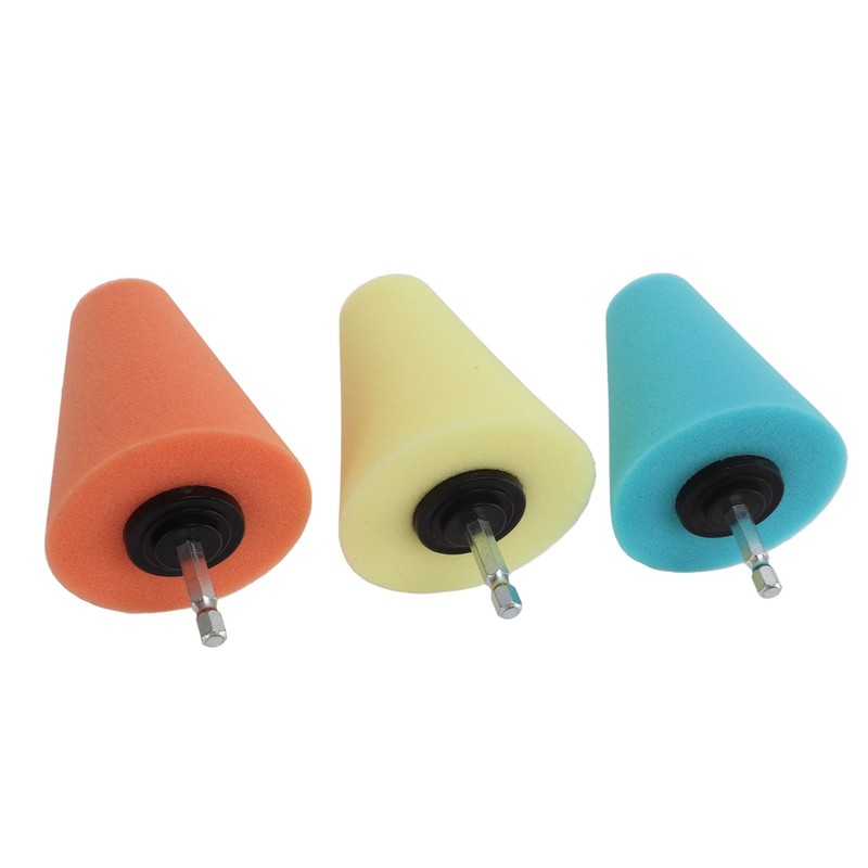 3PCS Hub Conical Polishing Sponge Buffing Foam Pad Wheel Care