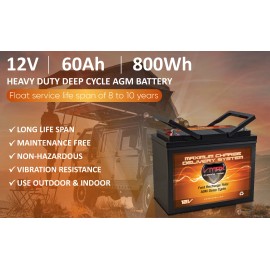 VMAX TANKS SLR60 AGM DEEP CYCLE 12V 60AH SOLAR, EMERGENCY POWER BACKUP GENERATOR BATTERY