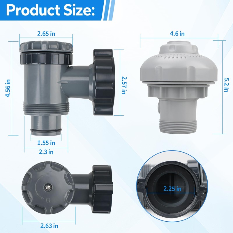 Pool Plunger Valve with 12355 Large Inlet Air Nozzle for