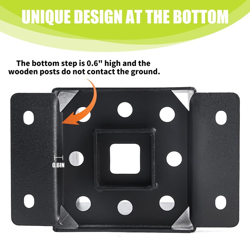 XZWMY 4x4 Post Base 6 Pcs, Post Brackets (Inner Size