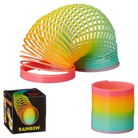 Cepewa 1 x Rainbow Spiral Spring Diameter Approx. 70 mm Height Approx. 65 mm Rainbow Colours Plastic