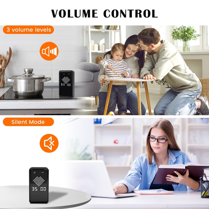 Digital Hourglass Timer, Magnetic Visual Focus Timers with Adjustable Alarm