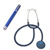 Flat head stethoscope blue with aluminium light blue