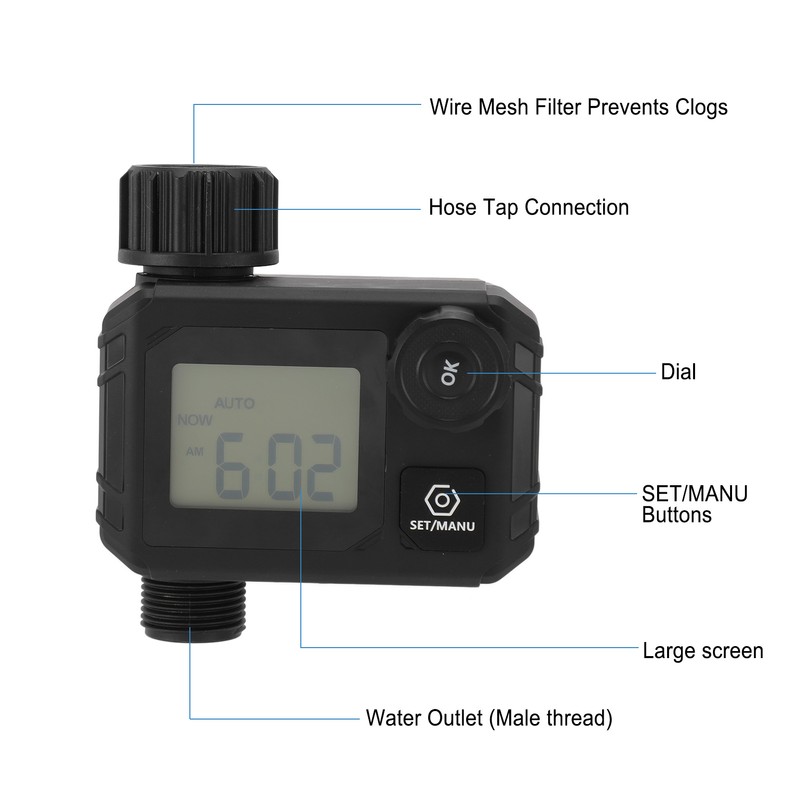 Digital Water Timer 3/4 Inch Male Thread Intelligent Programmable Automatic
