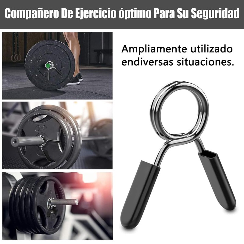 6 Uds Abrazaderas para Barra de Pesas,Seguro para Barra 25mm