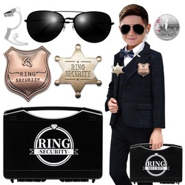 CHIMUYU Ring Security Wedding Ring Bearer Gifts Suitcase Box Set