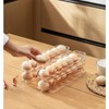 LECINAL Egg Holder for Fridge,Stackable 1-4 Tiers Container,Auto Rolling Fridge