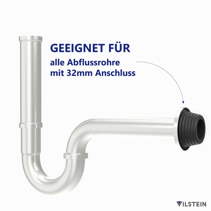 VILSTEIN Rubber sleeve, siphon seal for sinks, washbasin drain pipe.