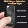 PNOOFR Car Key Casing, 3 Button Folding Car Remote Key,
