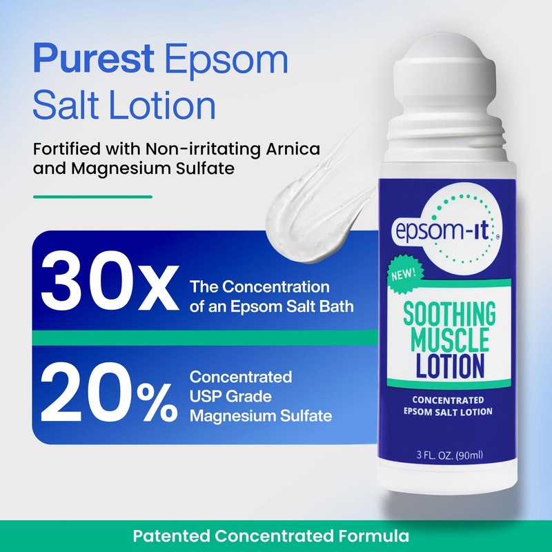 EPSOM-IT Soothing Muscle Epsom Salt Lotion Set, 8 Oz Bottle