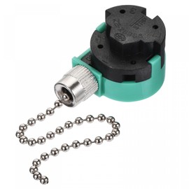 sourcing map Pull Chain Switch 3 Speed 4 Wire Replacement for Ceiling Fan Lamp Light Green Silver