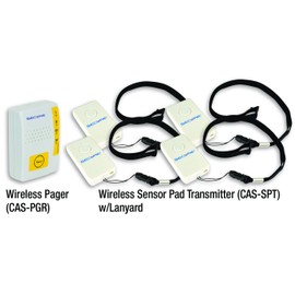 Secure Wireless Caregiver Pager with Four (4) Nurse Call Buttons - Patient Safety Aid for Elderly, Bedridden, Pregnant, etc. - Vibrate, Melody, Alarm Alert Functions