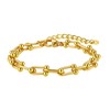 SKENUDY 18K Gold-Plated Chunky Chain Bracelets for Men and Women