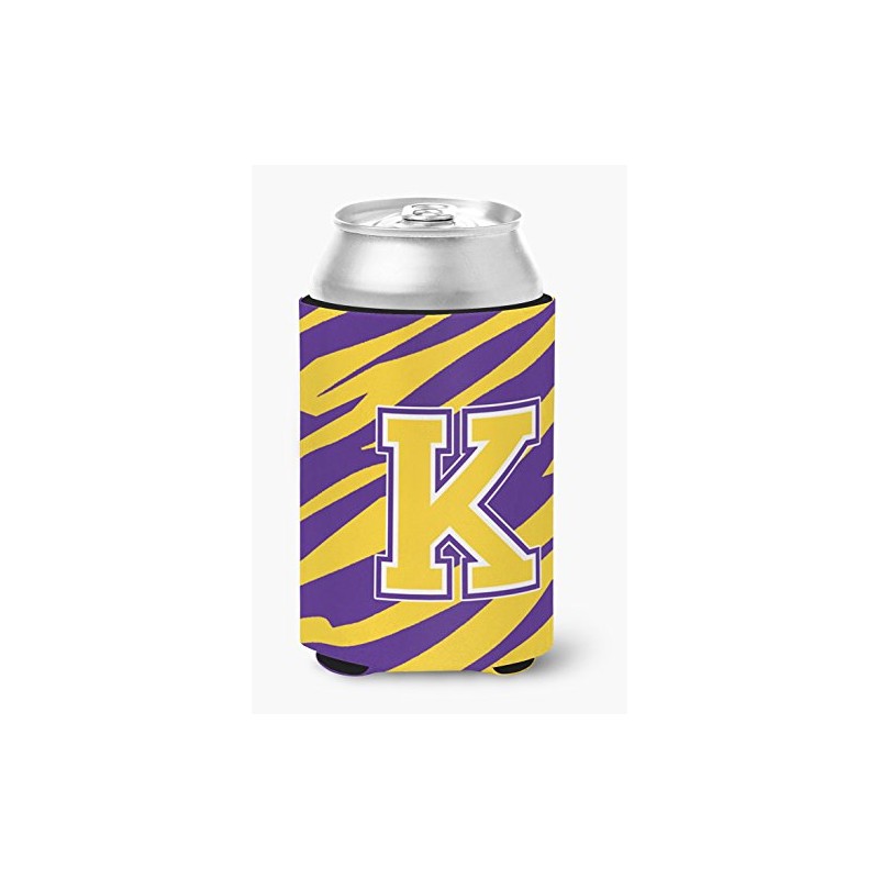 Monogram - Tiger Stripe - Purple Gold Can or Bottle