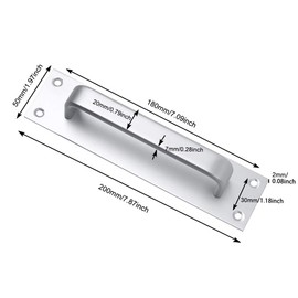 2Pcs Aluminum Alloy Sliding Door Handle Fire Door Handle Toilet Door Pull 7 inch for House doors, Wooden doors，Balcony doors